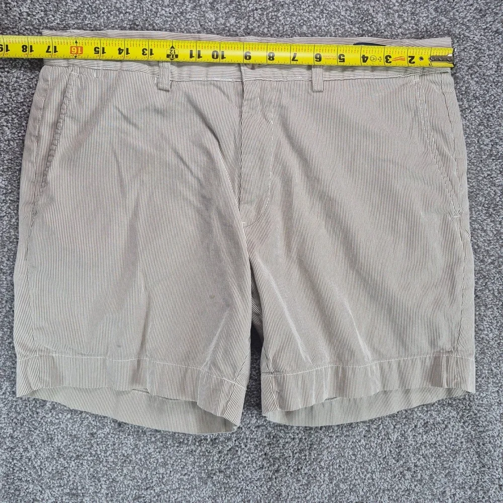Polo Ralph Lauren Shorts Mens 34 Tan Seersucker Stripe Classic Fit 6